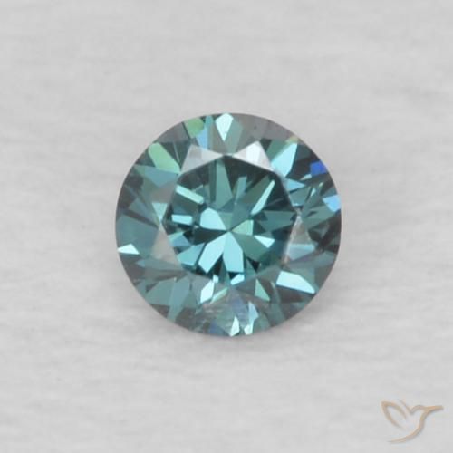 0.05ct 天然 ブルー ダイヤモンド, ラウンド, VVS