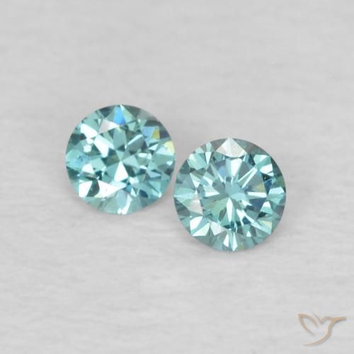 0.09カラットの天然ブルーダイヤモンド（2.24 mm・ラウンドカット）