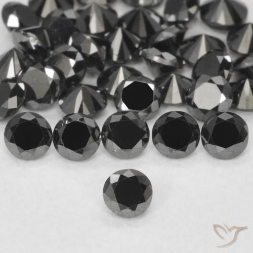 0.05ct 天然 ブラック ダイヤモンド, ラウンド, オペーク