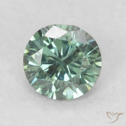 0.09ct 天然 ミントグリーン ダイヤモンド, ラウンド, SI