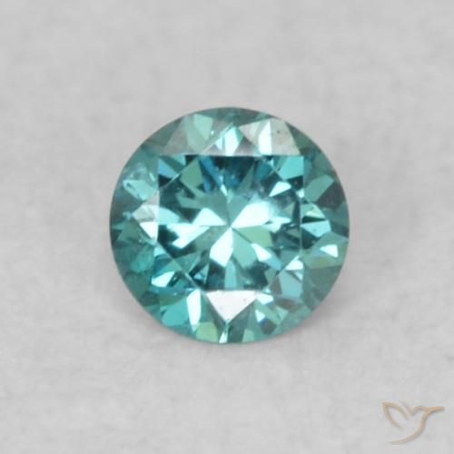 0.07ct 天然 ブルー ダイヤモンド, ラウンド, VS-SI