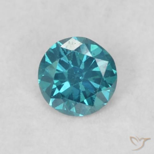 0.07ct 天然 ブルー ダイヤモンド, ラウンド, VVS-VS