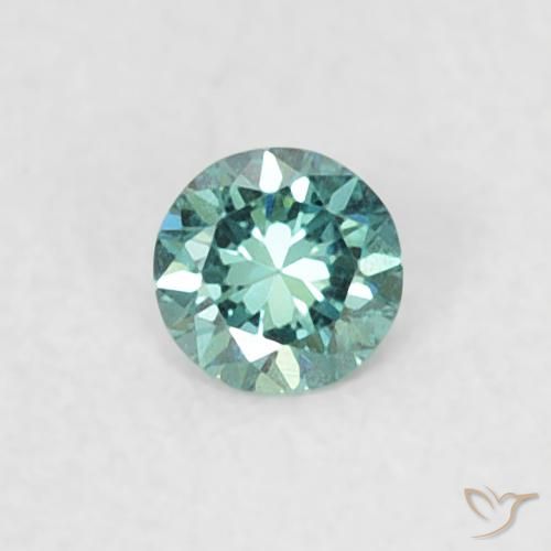 0.06ct 天然 グリーン ダイヤモンド, ラウンド, VVS-VS
