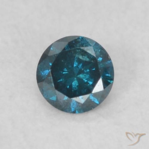 0.06ct 天然 ブルー ダイヤモンド, ラウンド, VS-SI