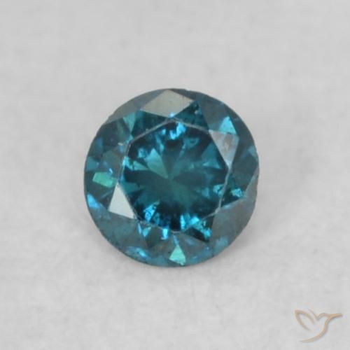 0.06ct 天然 ブルー ダイヤモンド, ラウンド, VS-SI