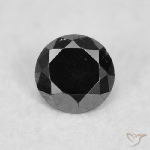 0.02ct 天然 ブラック ダイヤモンド, ラウンド, オペーク