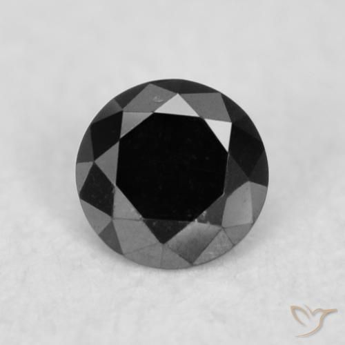 0.03ct 天然 ブラック ダイヤモンド, ラウンド, オペーク