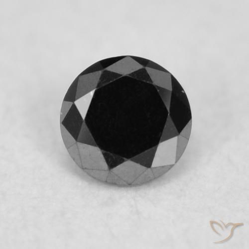 0.02ct 天然 ブラック ダイヤモンド, ラウンド, オペーク