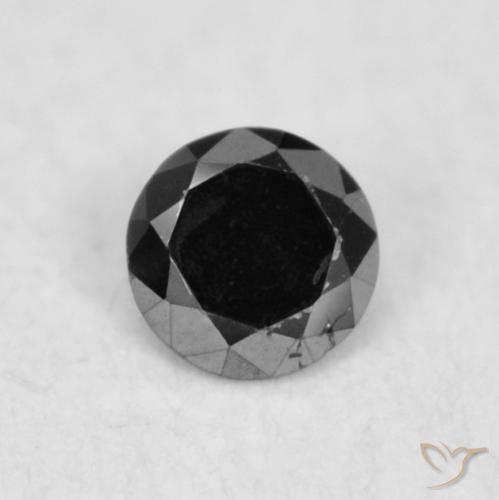 0.03ct 天然 ブラック ダイヤモンド, ラウンド, オペーク