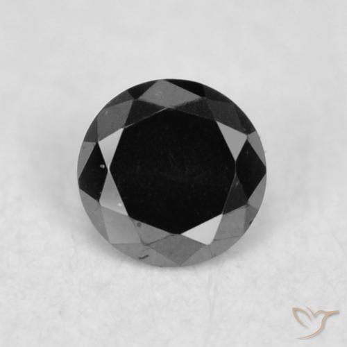 0.03ct 天然 ブラック ダイヤモンド, ラウンド, オペーク
