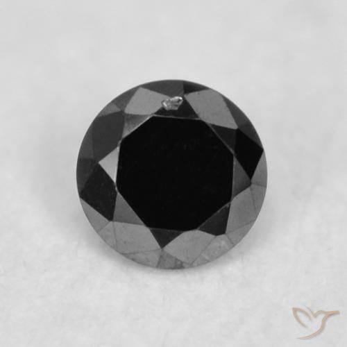 0.02ct 天然 ブラック ダイヤモンド, ラウンド, オペーク