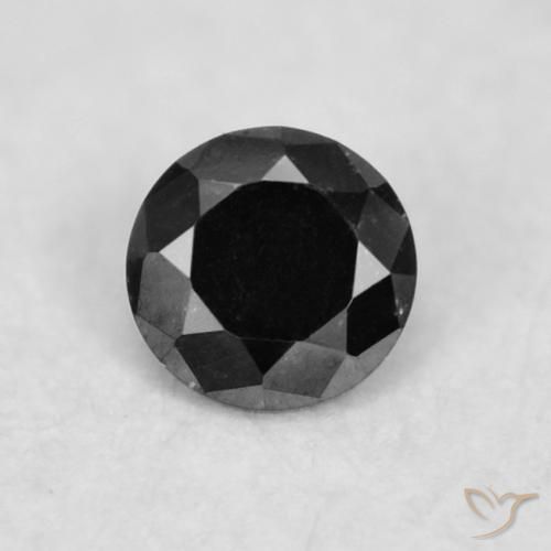 0.02ct 天然 ブラック ダイヤモンド, ラウンド, オペーク