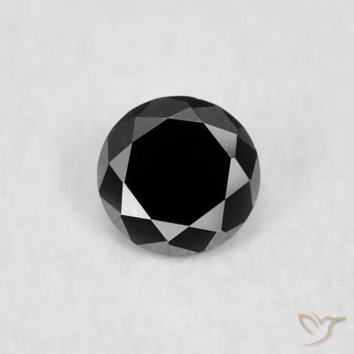 0.03ct 天然 ブラック ダイヤモンド, ラウンド, オペーク