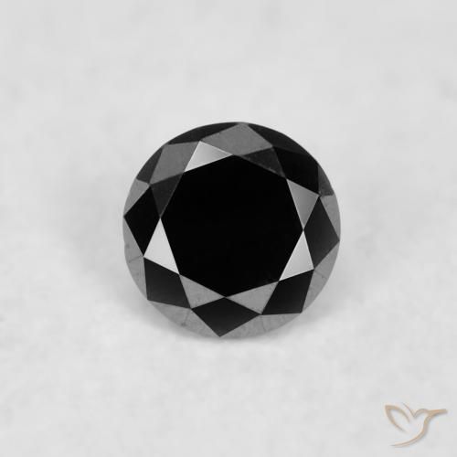 0.03ct 天然 ブラック ダイヤモンド, ラウンド, オペーク