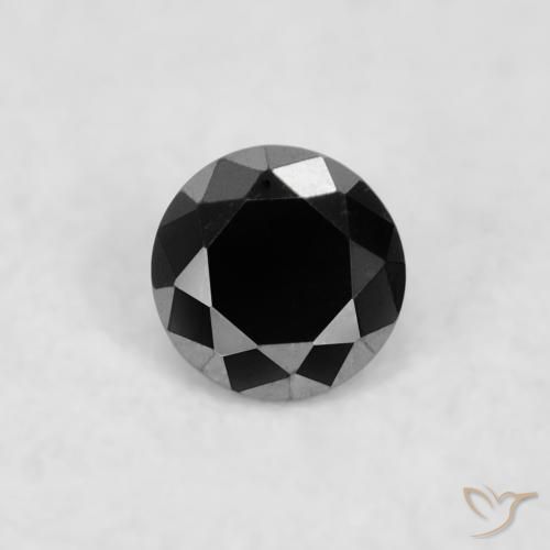 0.03ct 天然 ブラック ダイヤモンド, ラウンド, オペーク