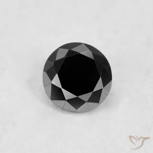 0.04ct 天然 ブラック ダイヤモンド, ラウンド, オペーク