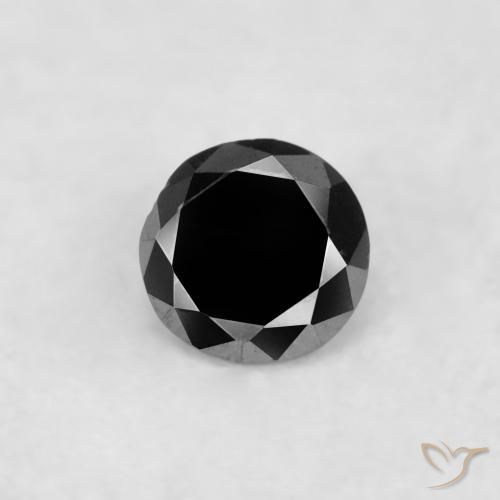 0.02ct 天然 ブラック ダイヤモンド, ラウンド, オペーク