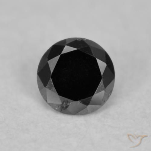 0.04ct 天然 ブラック ダイヤモンド, ラウンド, オペーク