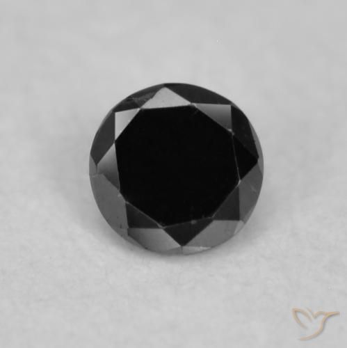 0.03ct 天然 ブラック ダイヤモンド, ラウンド, オペーク