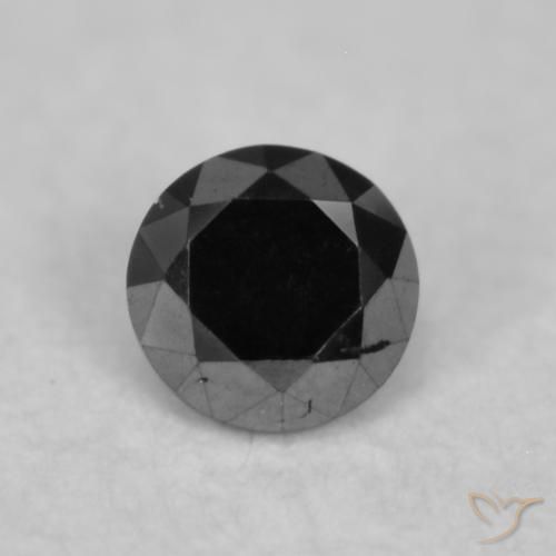 0.05ct 天然 ブラック ダイヤモンド, ラウンド, オペーク