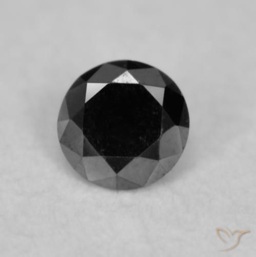 0.02ct 天然 ブラック ダイヤモンド, ラウンド, オペーク