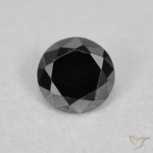 0.03ct 天然 ブラック ダイヤモンド, ラウンド, オペーク
