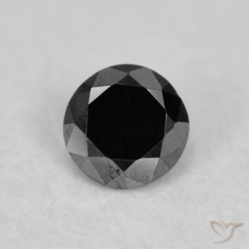 0.03ct 天然 ブラック ダイヤモンド, ラウンド, オペーク
