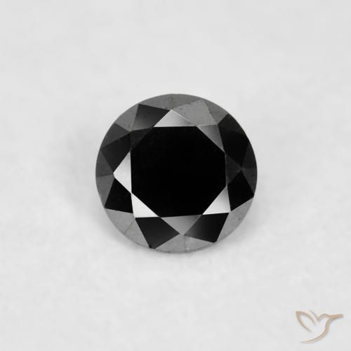 0.03ct 天然 ブラック ダイヤモンド, ラウンド, オペーク
