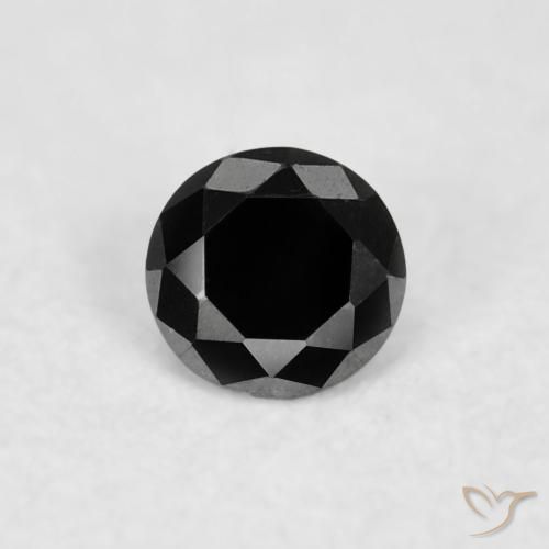 0.04ct 天然 ブラック ダイヤモンド, ラウンド, オペーク