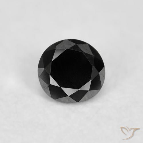 0.04ct 天然 ブラック ダイヤモンド, ラウンド, オペーク