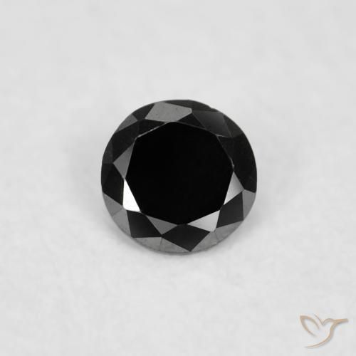 0.03ct 天然 ブラック ダイヤモンド, ラウンド, オペーク