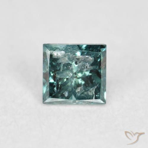 0.07ct 天然 グリーン ダイヤモンド, 四角形, SI