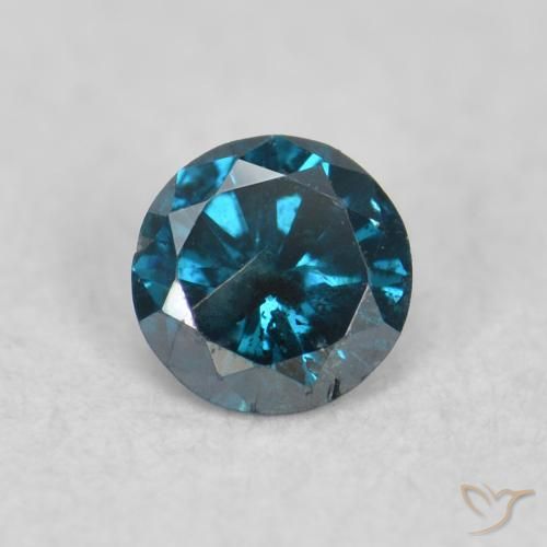 0.07ct 天然 ブルー ダイヤモンド, ラウンド, SI
