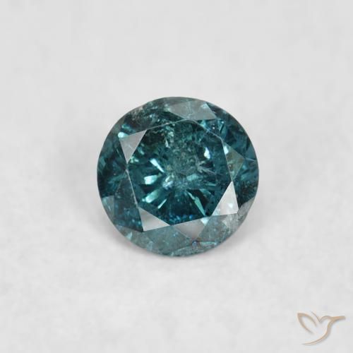 0.07ct 天然 ブルー ダイヤモンド, ラウンド, SI