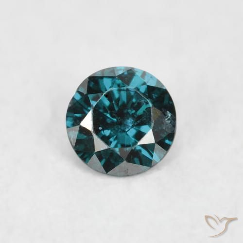 0.07ct 天然 ブルー ダイヤモンド, ラウンド, SI