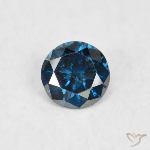 0.06ct 天然 ブルー ダイヤモンド, ラウンド, SI