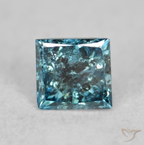 0.09ct 天然 ブルー ダイヤモンド, 四角形, SI