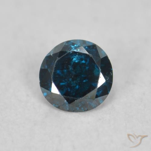 0.06ct 天然 ブルー ダイヤモンド, ラウンド, VS-SI