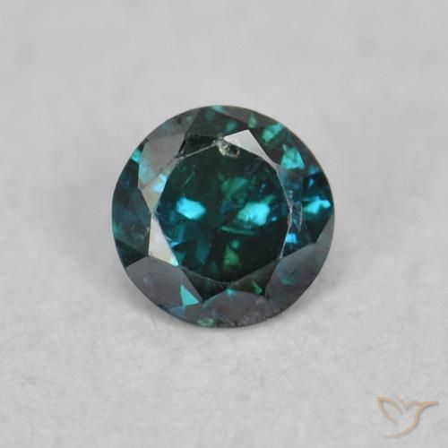0.06ct 天然 ブルー ダイヤモンド, ラウンド, SI
