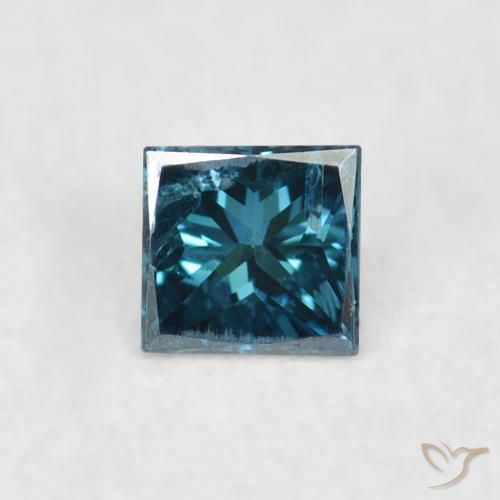 0.07ct 天然 ブルー ダイヤモンド, 四角形, VS