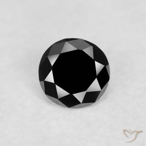 0.03ct 天然 ブラック ダイヤモンド, ラウンド, オペーク