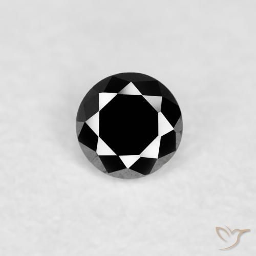 0.04ct 天然 ブラック ダイヤモンド, ラウンド, オペーク