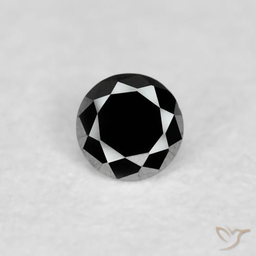 0.04ct 天然 ブラック ダイヤモンド, ラウンド, オペーク