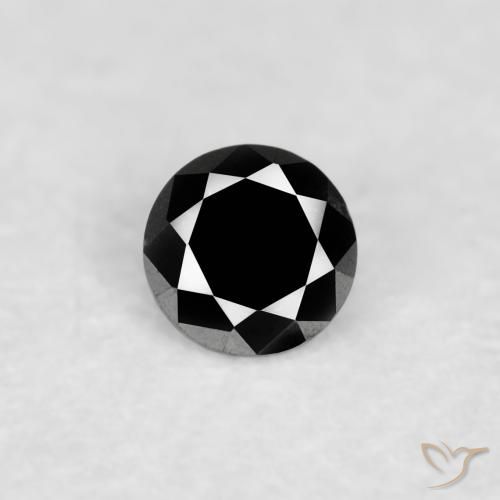 0.03ct 天然 ブラック ダイヤモンド, ラウンド, 透明
