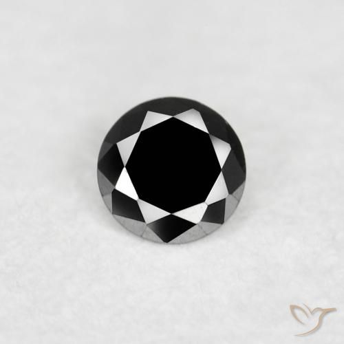0.03ct 天然 ブラック ダイヤモンド, ラウンド, オペーク