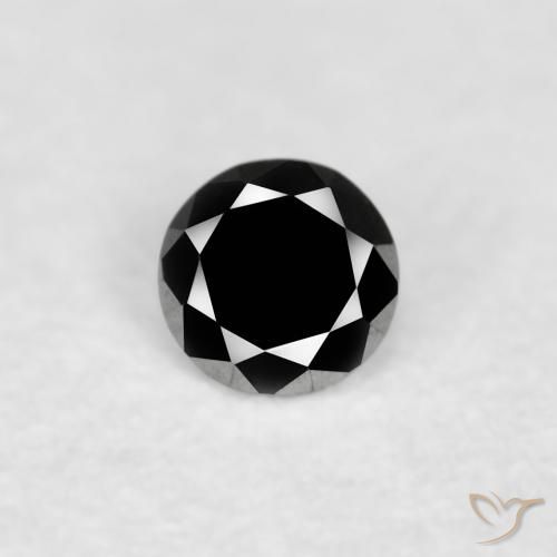 0.03ct 天然 ブラック ダイヤモンド, ラウンド, オペーク