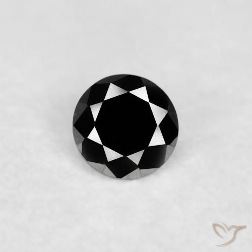 0.03ct 天然 ブラック ダイヤモンド, ラウンド, オペーク