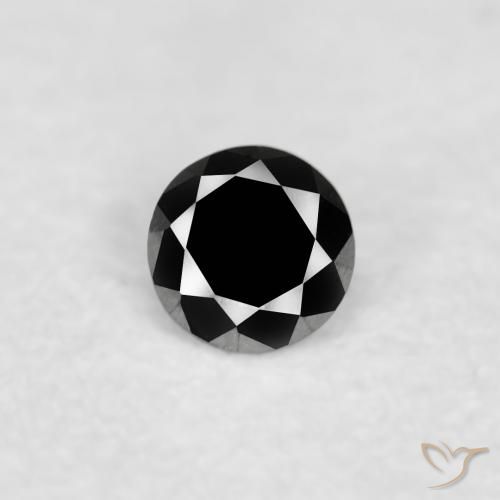 0.03ct 天然 ブラック ダイヤモンド, ラウンド, オペーク