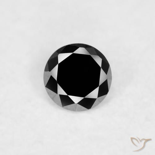 0.03ct 天然 ブラック ダイヤモンド, ラウンド, オペーク