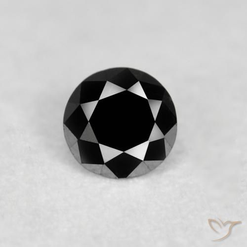 0.04ct 天然 ブラック ダイヤモンド, ラウンド, オペーク